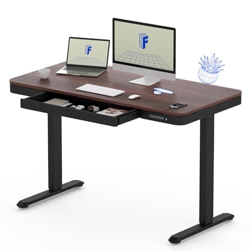 A home-office desk and chair in a warm workspace