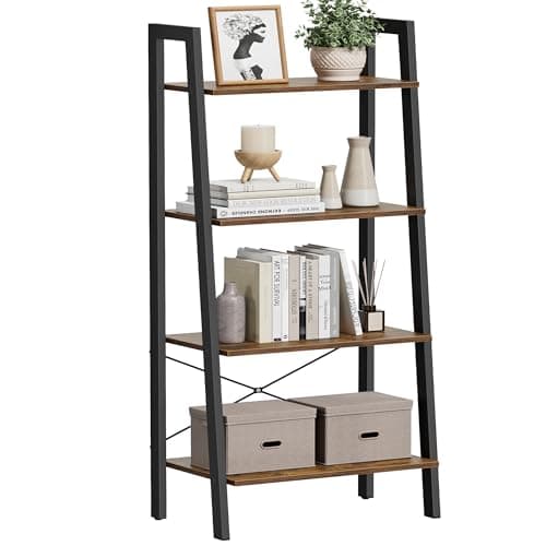 A styled bookshelf with books and decor