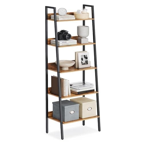 A styled bookshelf with books and decor