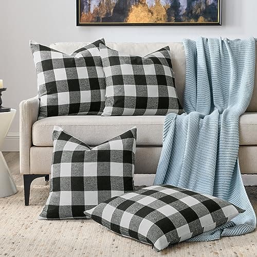 Textured throw pillows arranged on a sofa