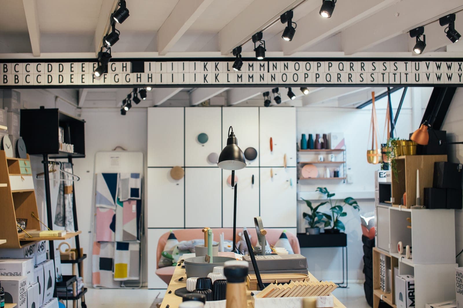 Shelves of home decor and homeware in a store
