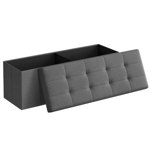Woven storage baskets on an organized shelf