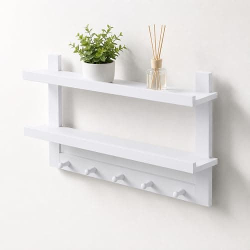 Woven storage baskets on an organized shelf
