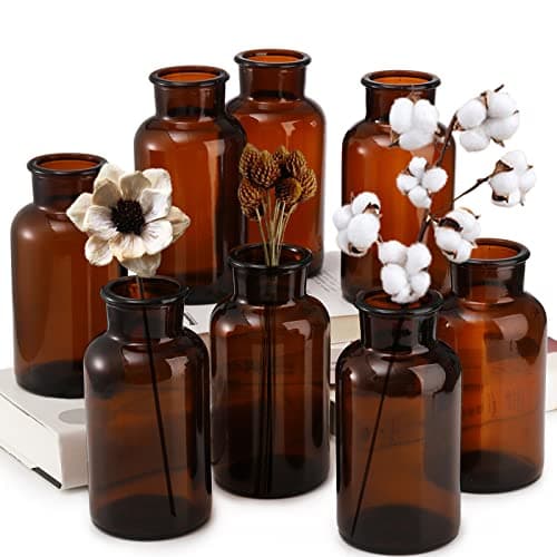 Ceramic vases styled on a shelf